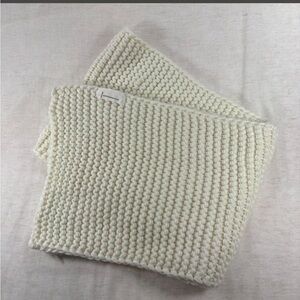 Anthropologie Ivory Knit Rectangle Scarf Women Winter Solid